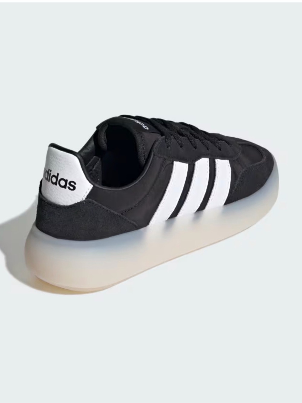 Brand new adidas Barreda Decoda size 6
 Kids Black and White Three-Stripes Sneak